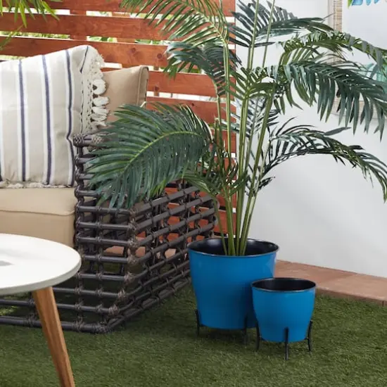 Blue Metal Farmhouse Planter Set 9" & 12" {7}