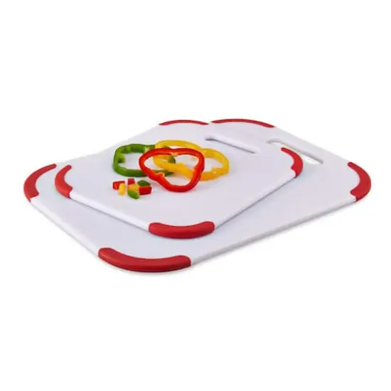 Farberware Red & White 2-Piece Non-Slip Cutting Board Set {3}