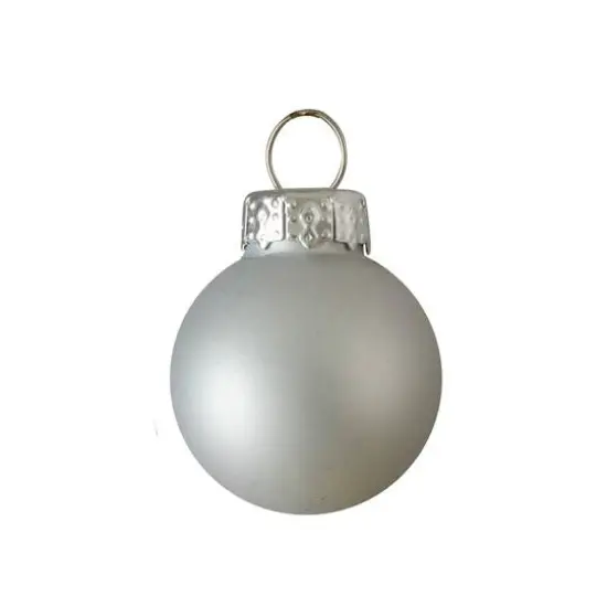 40ct. Shiny & Matte Silver Glass Ball Ornaments {9}