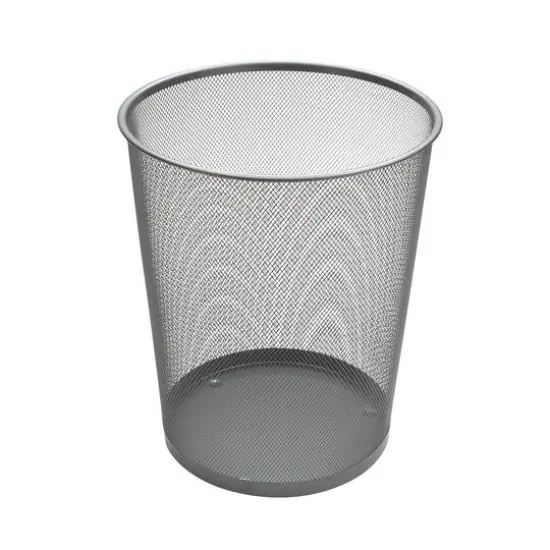 Organize It All Silver Mesh Round Wastebasket {3}