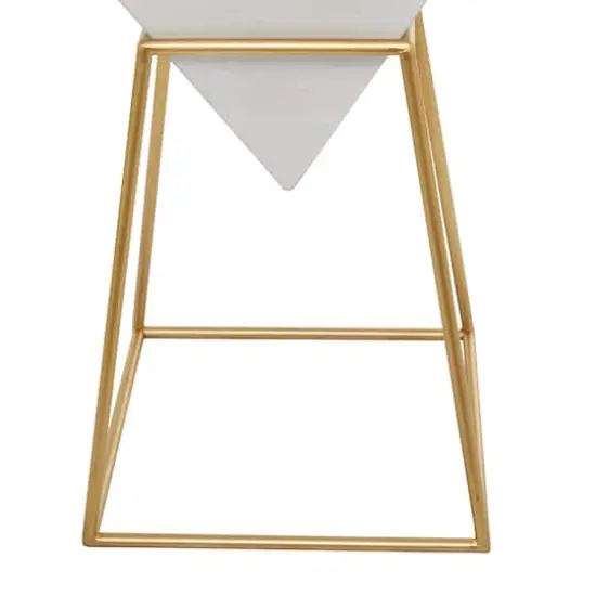 Gold Metal Modern Accent Table, 24" x 20" x 17" {4}