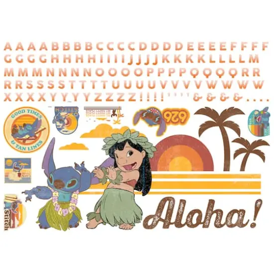 RoomMates Lilo & Stitch Peel & Stick Giant Wall Decal Set with Alphabet {1}