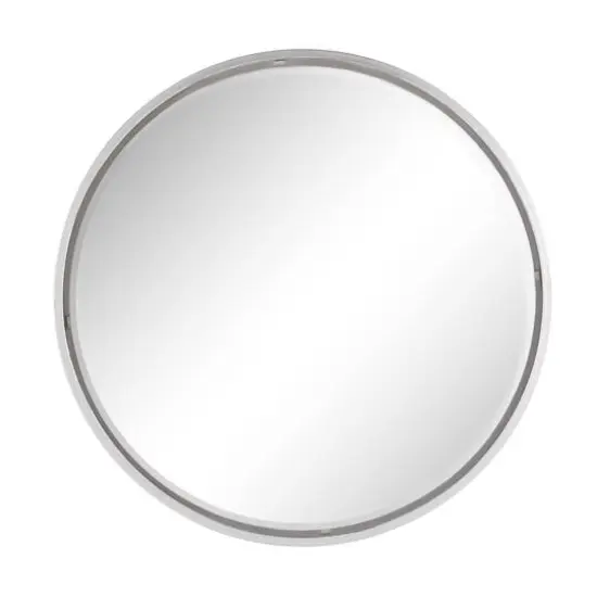 30" Silver Contemporary Metal Wall Mirror {1}