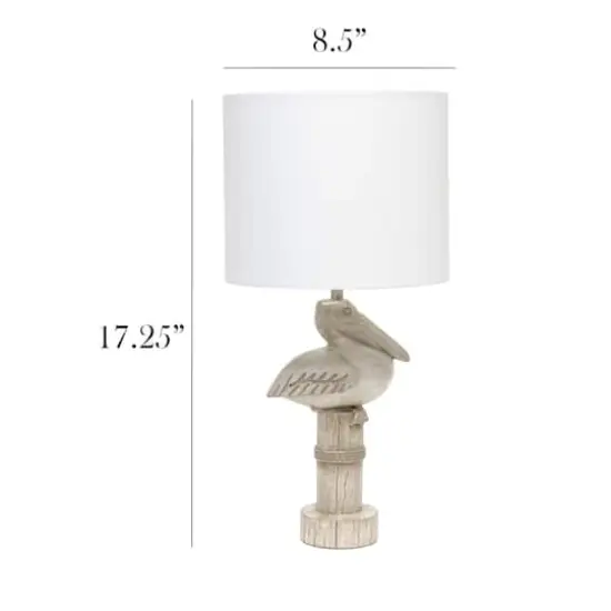 Simple Designs™ 17" Beige Wash Sitting Pelican Table Lamp with White Shade {4}