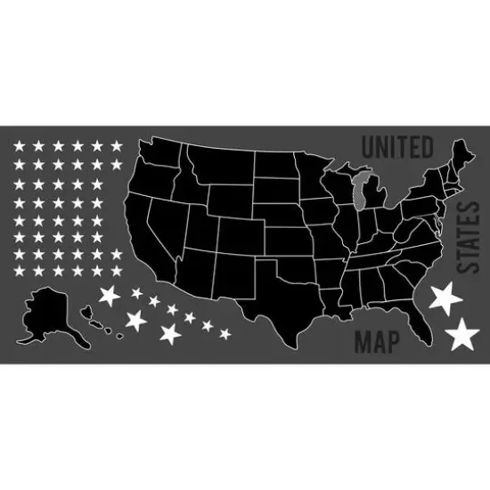 RoomMates United States Chalk Map Peel & Stick Giant Decals {4}