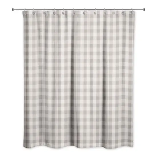 Plaid Shower Curtain Gray {1}