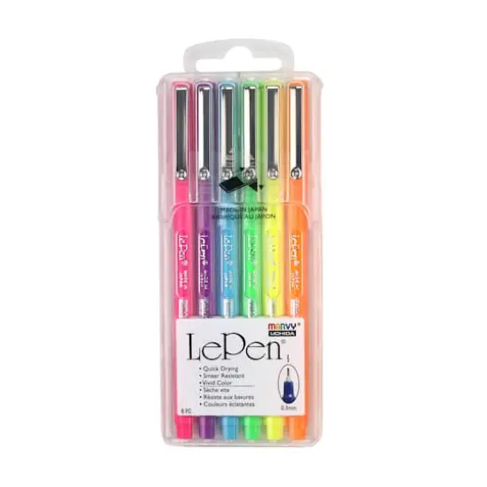 Marvy&reg; Uchida LePen&reg; Extra Fine 6 Neon Pen Set {4}