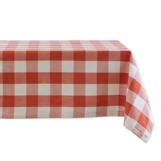 DII&reg; 52" Buffalo Check Tablecloth Gray and White {2}