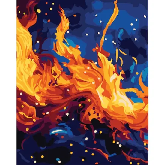 8" x 10" Abstract Fire Paint-by-Number Kit with Wood Display Hanger by Artist's Loft&reg; {1}