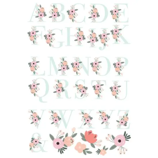 RoomMates Floral Monogram Peel & Stick Giant Wall Decal Set {1}