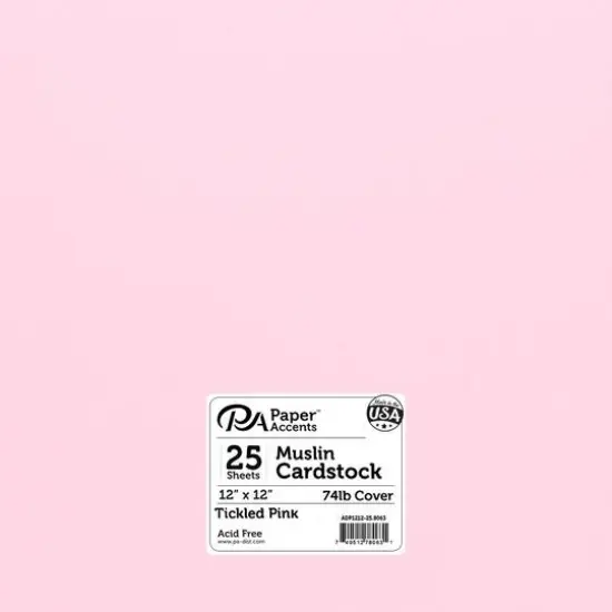 PA Paper&trade; Accents 12" x 12" 74lb. Cardstock, 25 Sheets Tickled Pink {1}