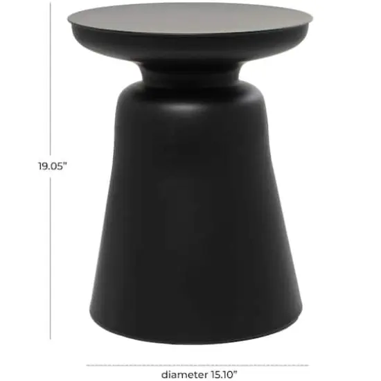 Black Metal Accent Table with Bell Shaped Base {5}