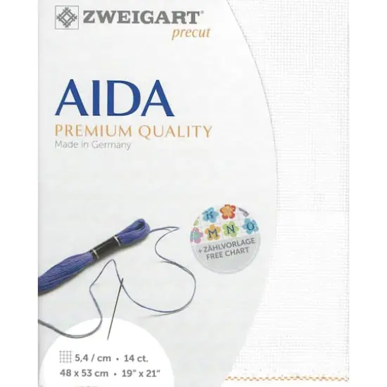 Zweigart&reg; Stern-Aida 14 Count Pre-Cut Fabric White {1}