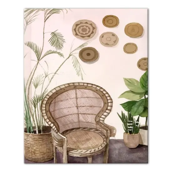 Peacock Chair 16" x 20" Canvas Wall Art {1}