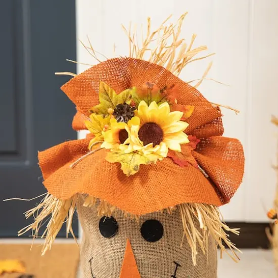 Glitzhome&reg; 23" Fall Linen Scarecrow Doorstop Porch D&eacute;cor {5}