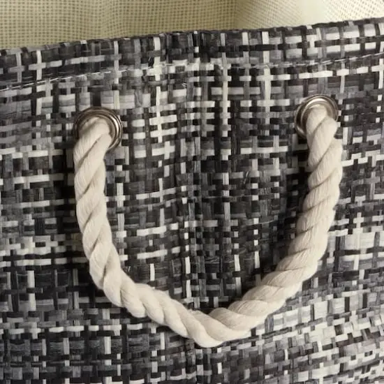 DII&reg; Large Tweed Rectangle Woven Paper Storage Bin Black {7}