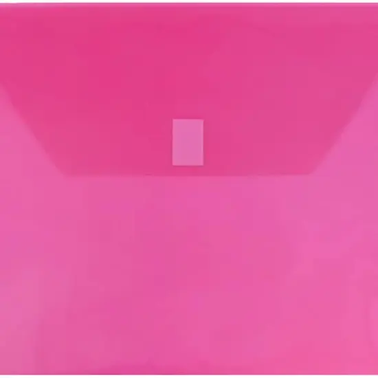 JAM Paper Booklet Plastic Envelopes with Hook & Loop Closure, 24ct. Pink {4}