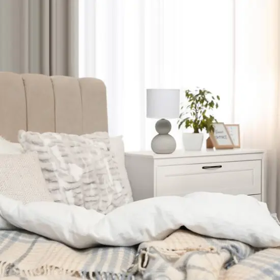 Simple Designs 15.3" Taupe Stone Age Table Lamp {6}