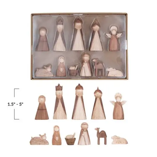 Hello Honey&reg; Natural Wood Finish Nativity Set {4}