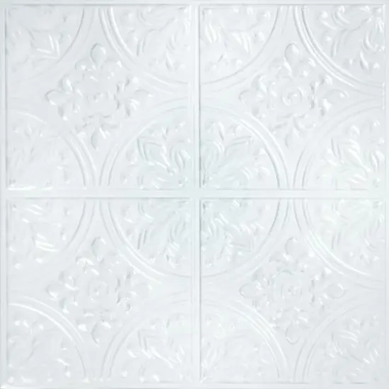 RoomMates Bright White Tin Tile Peel & Stick Backsplash {1}