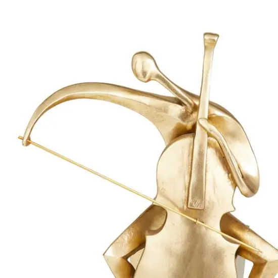 Gold Polystone Contemporary Sculpture, 17" x 12" x 7" {4}