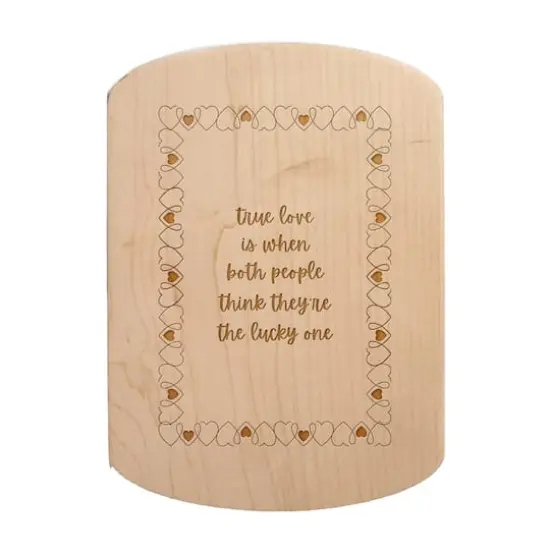 11" x 8" True Love Lucky Ones Maple Oval Cutting Board {1}