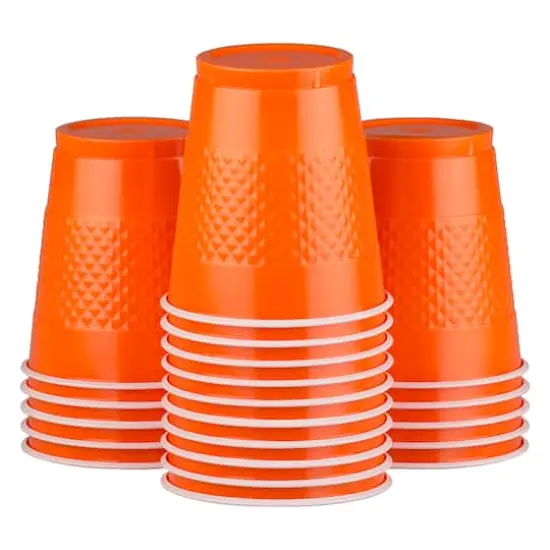 JAM Paper 12oz.Plastic Party Cups, 20ct. Orange {1}