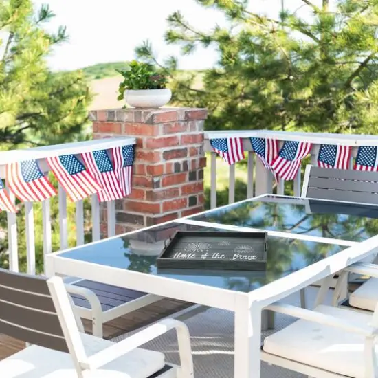 Elegant Designs&trade; 15.5" Home of the Brave Serving Tray with Handles {7}