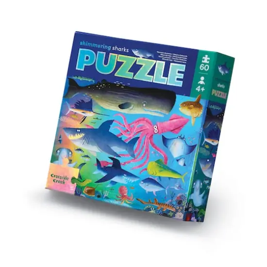 Shimmering Sharks Holographic Foil Puzzle: 60 Pcs {1}