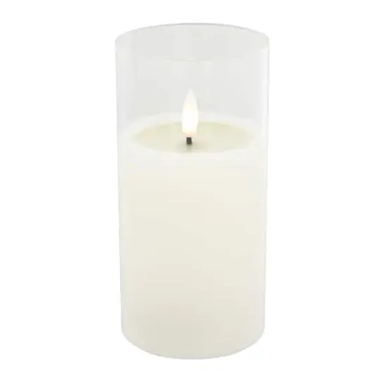3" x 6" LED Glass Wax Flickering Candle by Ashland&reg; White {3}