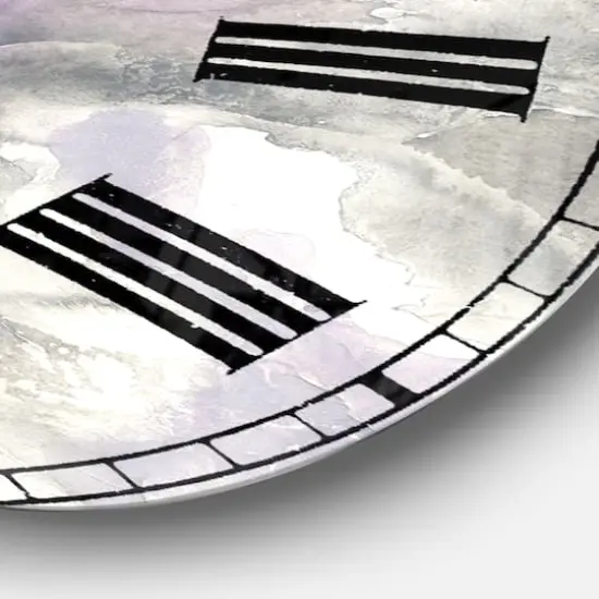 Designart 'Watercolor Minimal Purple Tones Iii Farmhouse Wall Clock {5}