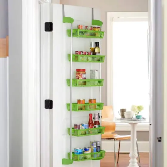 Household Essentials Over the Door Storage Rack Green {3}