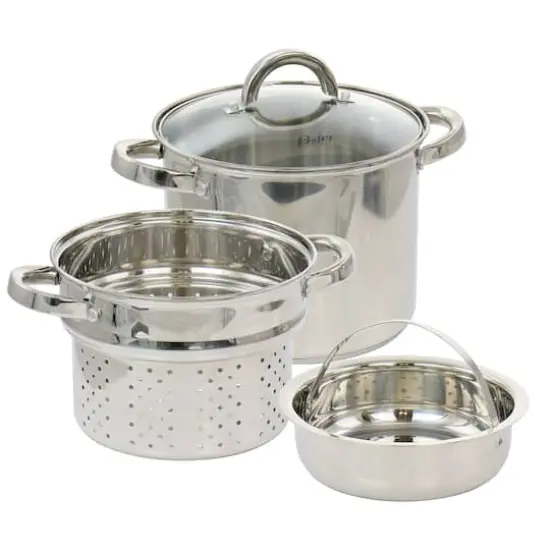 Oster Sangerfield 5qt. Stainless Steel Pasta Pot with Steamer Insert and Basket {1}