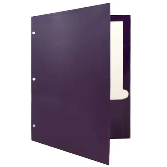 JAM Paper Laminated 2-Pocket Glossy 3-Hole Punch School Folders, 6ct. Purple {4}