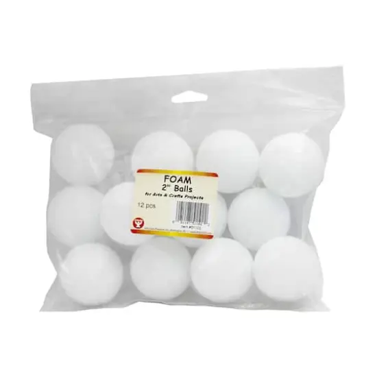 Hygloss&reg; 2" Craft Foam Balls, 3 Packs of 12 {3}