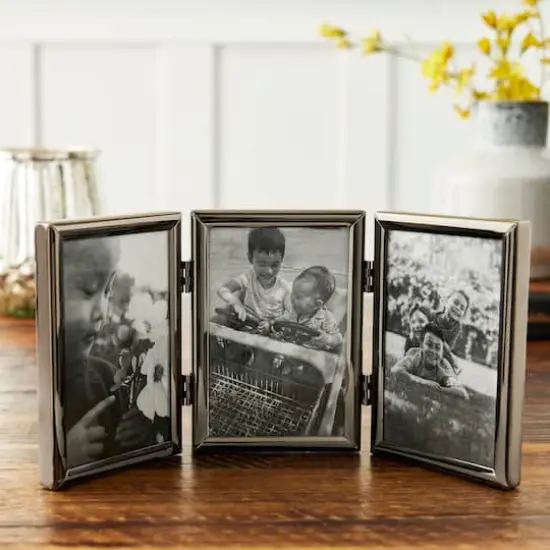Simply Essentials™ 3 Opening 3.5" x 5" Black Hinged Metal Frame by Studio Décor® {3}