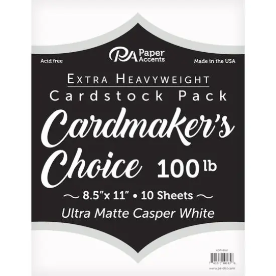 PA Paper&trade; Accents Cardmaker's Choice Casper 8.5" x 11" Extra Heavyweight Cardstock, 15 Sheets {1}