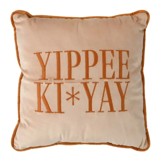 White & Green Yippie Ki Yay Throw Pillow by Ashland&reg; {1}