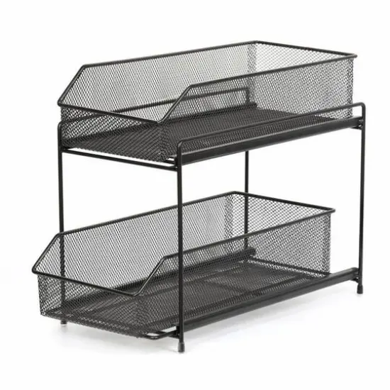 NEX&trade; Dark Brown 2-Tier Sliding Basket Organizer Drawer {1}