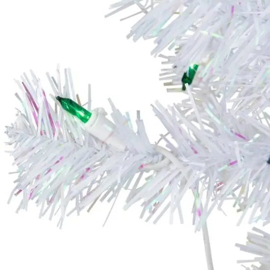 2ft. Pre-Lit Slim White Artificial Christmas Tree, Green Lights {3}