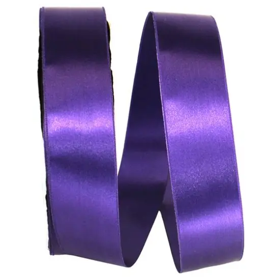 JAM Paper 1.5" x 100yd. Double Face Satin Ribbon Purple {1}
