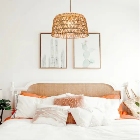 Hello Honey&reg; 19.5" Natural Woven Pendant Lamp {5}