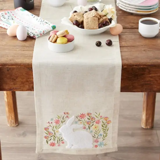 DII&reg; 70" Spring Meadow Embroidered Table Runner {4}
