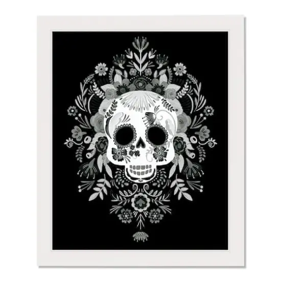 Sugar Skull 16" x 20" White Framed Print Under Plexiglass {1}