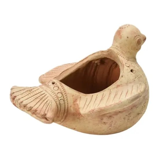Hello Honey&reg; 8" Terra Cotta Bird Planter with Engraved Designs {5}