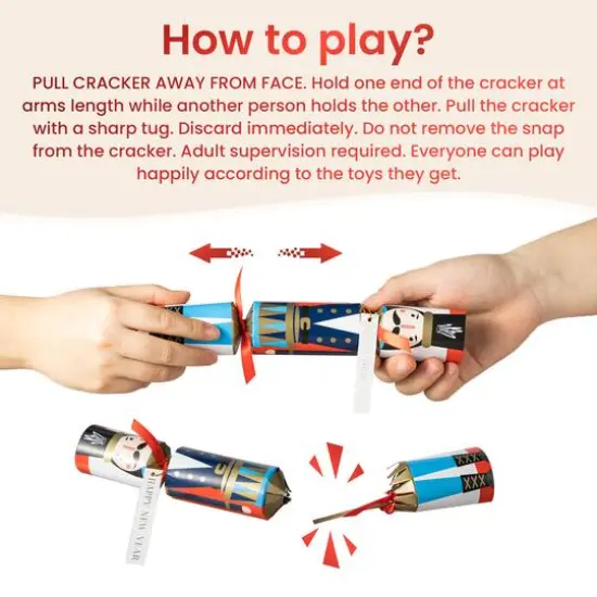 Glitzhome&reg; 10" Christmas Nutcracker Party Cracker with Gift Contents, 8ct. {8}