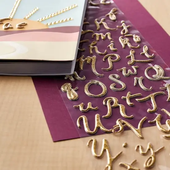 Gold Glitter Puffy Alphabet Stickers by Recollections&trade; {3}