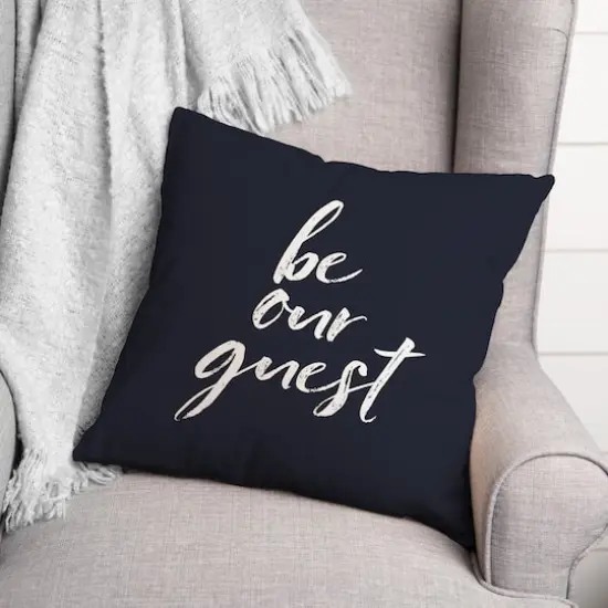 18" Be Our Guest Throw Pillow Navy {3}