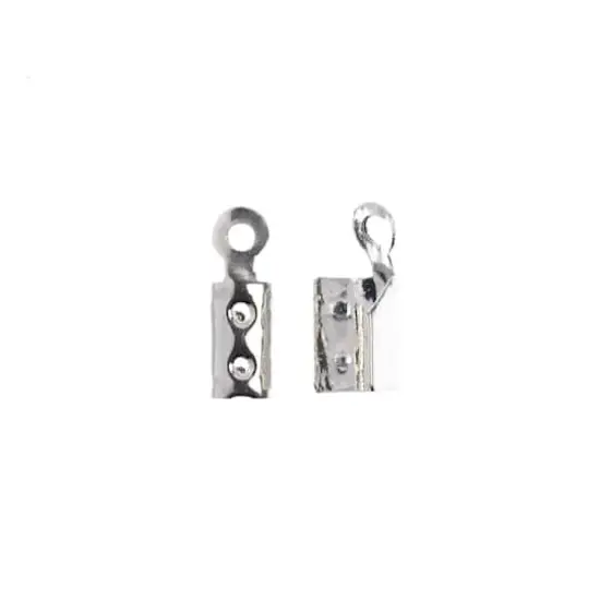 John Bead 10mm Silver Fold Over Cord Ends, 32ct. {3}