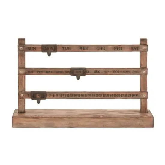 Brown Wood Farmhouse Wall Calendar, 14" x 22" x 4" {1}